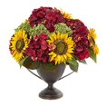 thumbnail image 1 of Nearly Natural A1014 Sunflower & Hydrangea Artificial Arrangement, 1 of 2