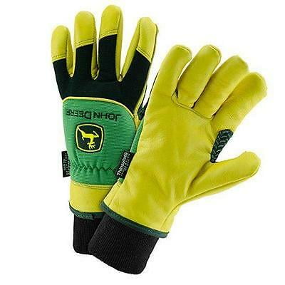 Mens John Deere Leather Driver Gloves with Thinsulate (2XL) - LP47728