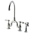 thumbnail image 2 of Kingston Brass  Heirloom Bridge Kitchen Faucets with Brass Sprayer Polished Brass Polished, 2 of 5