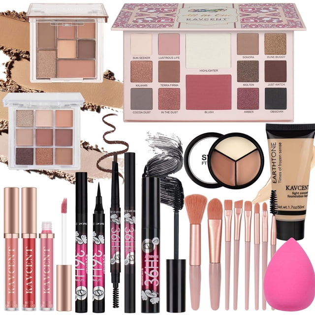 Set de Maquillaje KAVCENT Kit Completo de Sombras y Base para Adolescentes