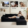 thumbnail image 3 of 104" Cloud Sectional Couch with L-Shape Chaise, Modern Modular Sofa with Deep Seat, Upholstered Couches with Back Cushion，Upholstered Couches for Living Room Bedroom,Black,Right Facing Chaise, 3 of 10