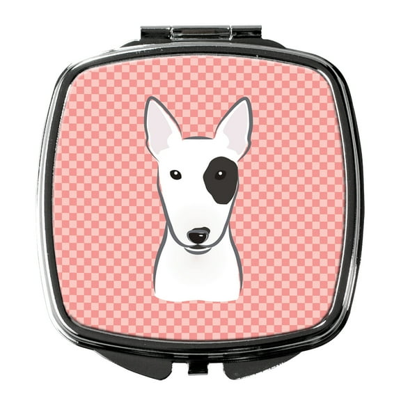 Checkerboard Pink Bull Terrier Compact Mirror BB1209SCM