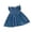 a-Blue454166, variant on FINALGANG Girls Toddler Solid Color Denim Dress Flutter Sleeve Crewneck Button Front Pleated Bodice A Line Casual Dress For Daily Wear Trendy Dress