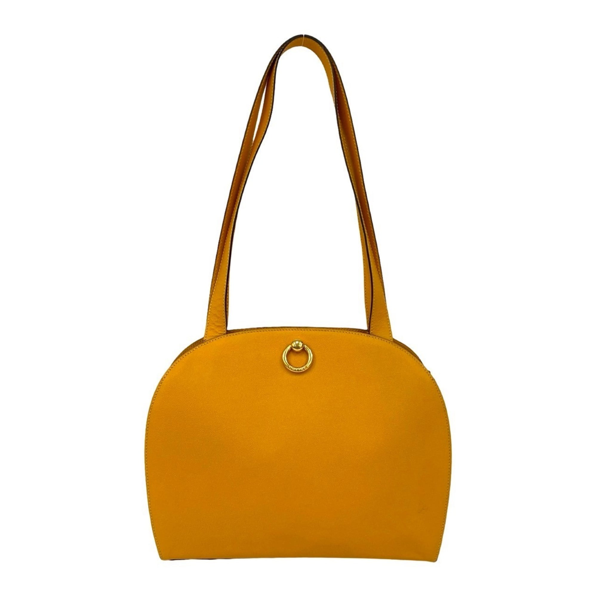Pre-Owned CELINE Logo Leather Tote Bag, Semi-Shoulder Handbag