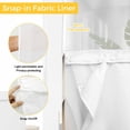 thumbnail image 3 of No Hook Shower Curtain with Snap in Liner, Brown Stripe Abstract Geometric Waterproof Bath Curtain Double Layers with See Through Top Window, Gradient Water Ripple Modern Art Shower Curtains 36x72in, 3 of 9