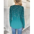 thumbnail image 5 of Zeagoo Long Sleeve Tops Women Printed Dressy Casual V Neck T-shirts Basics Blouse Fall and Spring Wear Trendy Clothes, 5 of 6