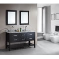 thumbnail image 2 of Design Element London 61" Double Sink Bathroom Vanity Set in Espresso with Carrara Marble Top, 2 of 3