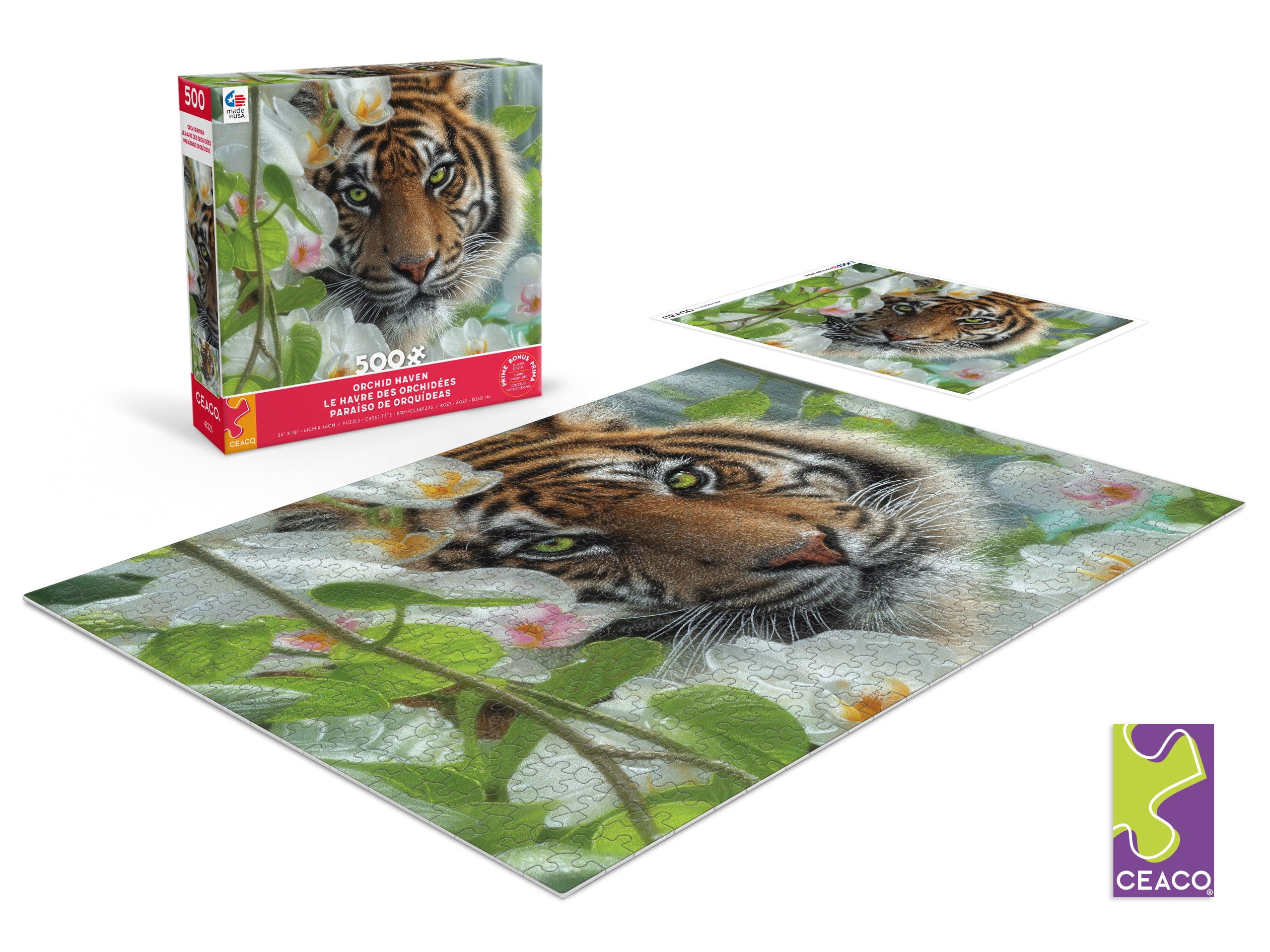 Ceaco 500 Piece Orchid Haven (Collin Bogle) Interlocking Jigsaw Puzzle