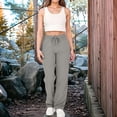 thumbnail image 2 of JJHGVB Cargo Pants Women High Waisted Pants Women Cargo Pants Lightweight Hiking Pants With Pocket Outdoor Drawstring Wide Leg Baggy Parachute Pant Wide Leg Pants Woman Baggy Pants Gray S, 2 of 9