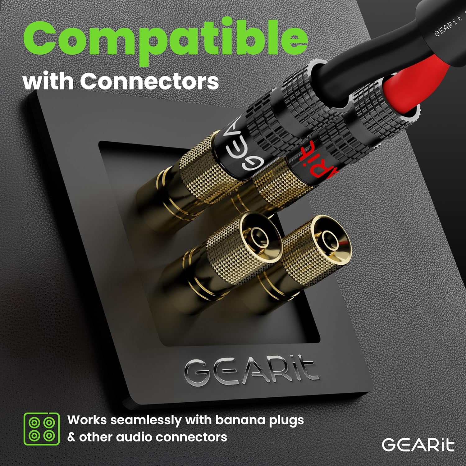 GEARit Speaker Wire 16 Gauge, 2 Conductor Oxygen-Free Copper, CL3 Rated, Black, 250 ft