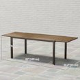thumbnail image 2 of CoSoTower 63"-94.5" Extendable Patio Dining Table for 6-8 Person, Outdoor Dining Table with Aluminium Edging, Steel Frame, Brown, 2 of 7