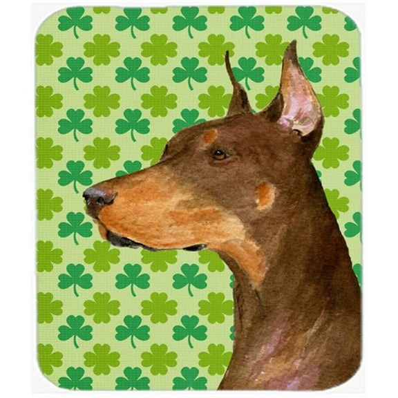 Carolines Treasures  Doberman St. Patricks Day Shamrock Portrait Mouse Pad