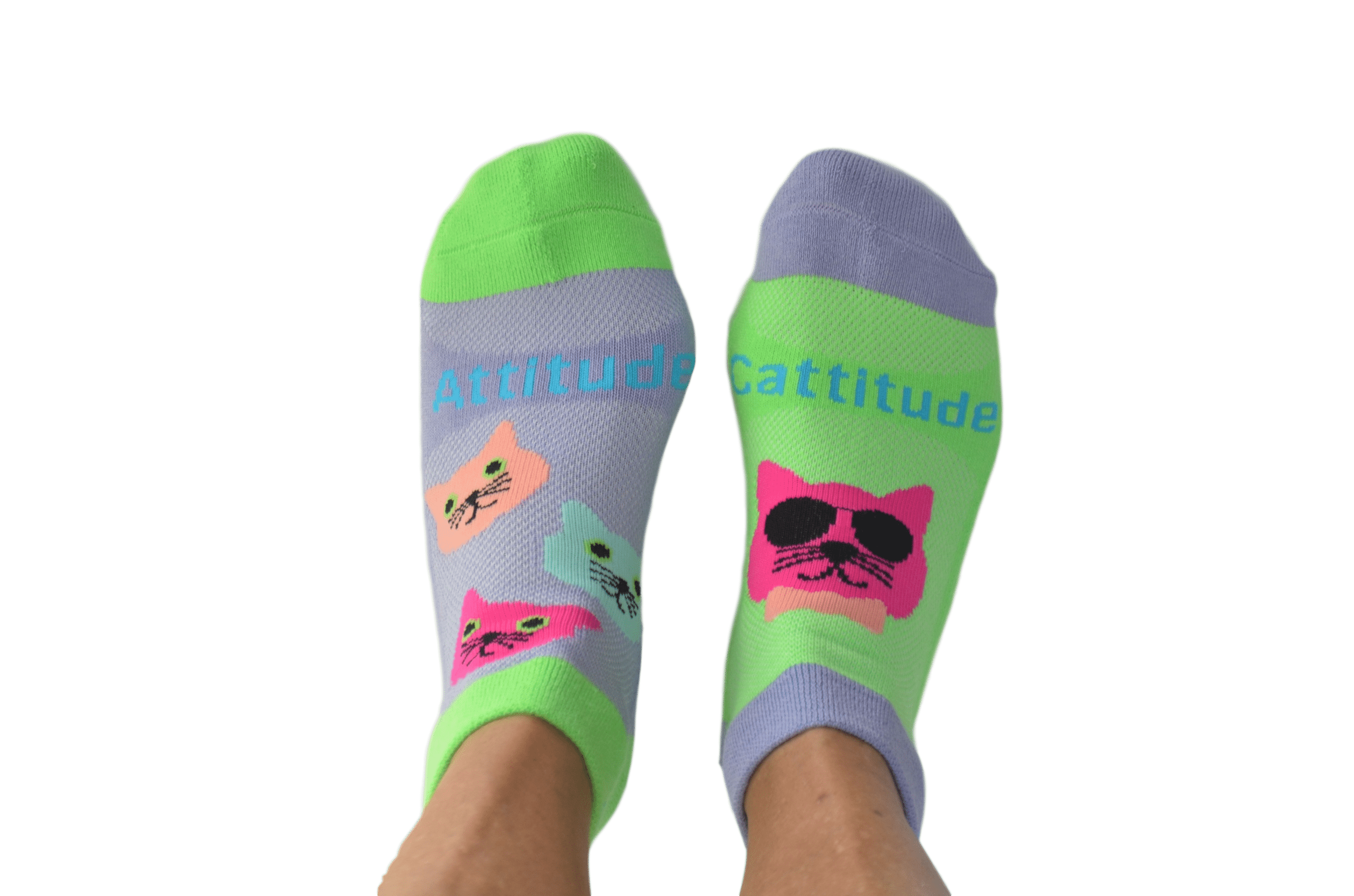 "Cattitude" LowCut Performance Socks