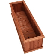 Costway 40 Inch Wooden Flower Planter Box Garden Yard Decorative Window Box Rectangular