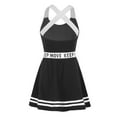thumbnail image 2 of CHICTRY Girls Sleeveless Sports Dress Straps Cross at Rear Open Upper Back A-line Dress for Gym Sports Black 12, 2 of 7