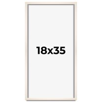 18x35 Frame White Wheat Solid Wood Picture Frame | Moulding Width 0.75 Inches | Interior Depth 0.5