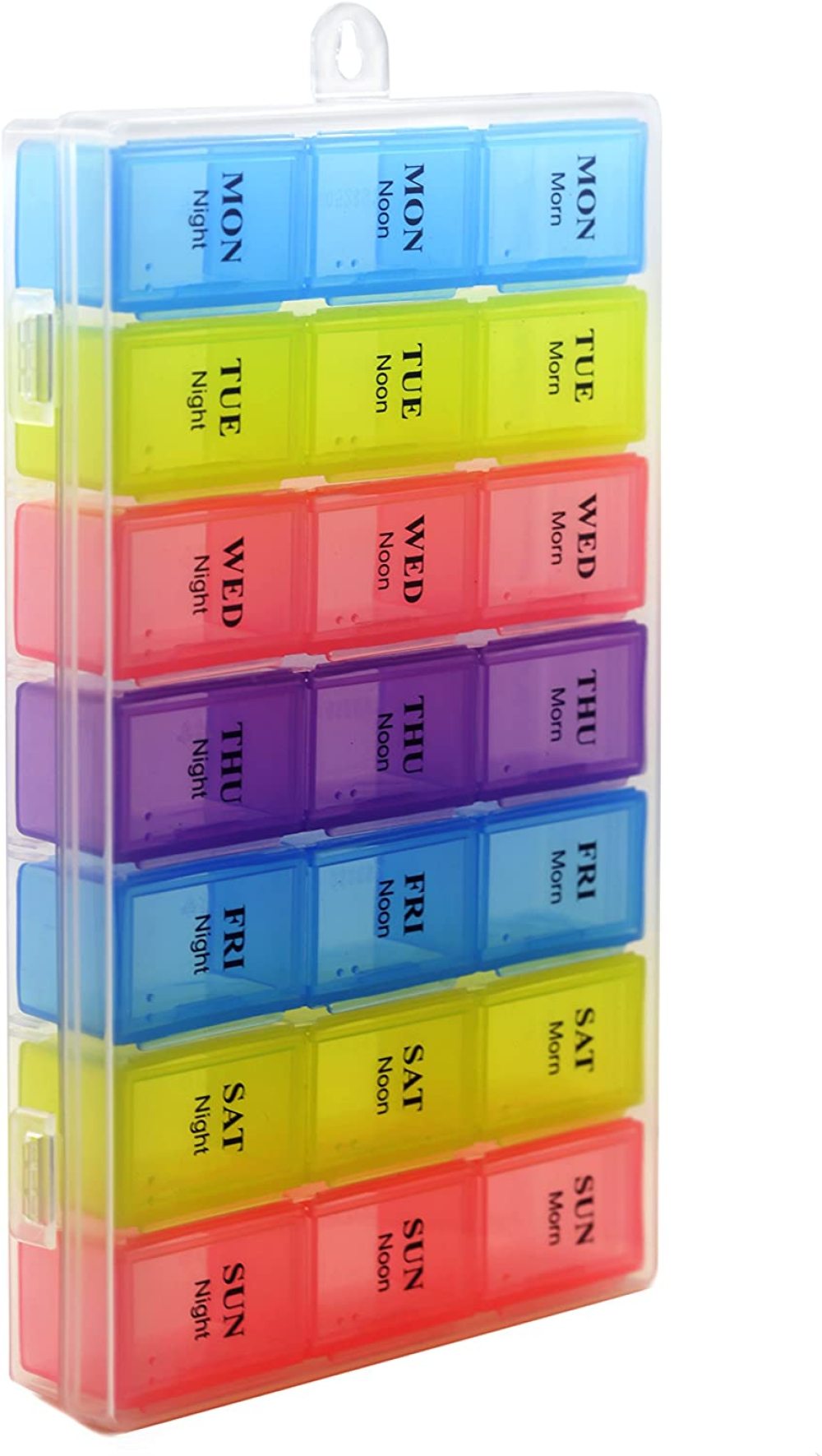 7 Days Pill Organizer Tablet Box Weekly Medication Holder Case Daily AM Morning Noon PM Night