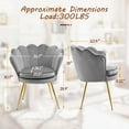 thumbnail image 5 of Velvet Accent Chairs Set of 2 for Living Room, Mid Century Modern Arm Chair, Comfy Vanity Chair for Makeup Room, Reception Armchair with Golden Legs for Bedroom, (2, Gray), 5 of 6