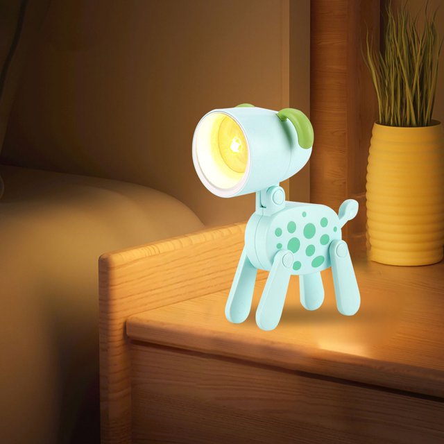 Luz nocturna LED plegable con orejas Mini luz linda para mascotas creativa para sala de estar (T
