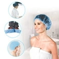 thumbnail image 5 of 50 pcs Disposable Non-woven Bouffant Caps - Anti-Dust Protective Head Hair Cover Hat with Elastic Stretch Band for Medical Labs Nurse Tattoo Hospital – Blue, 5 of 6