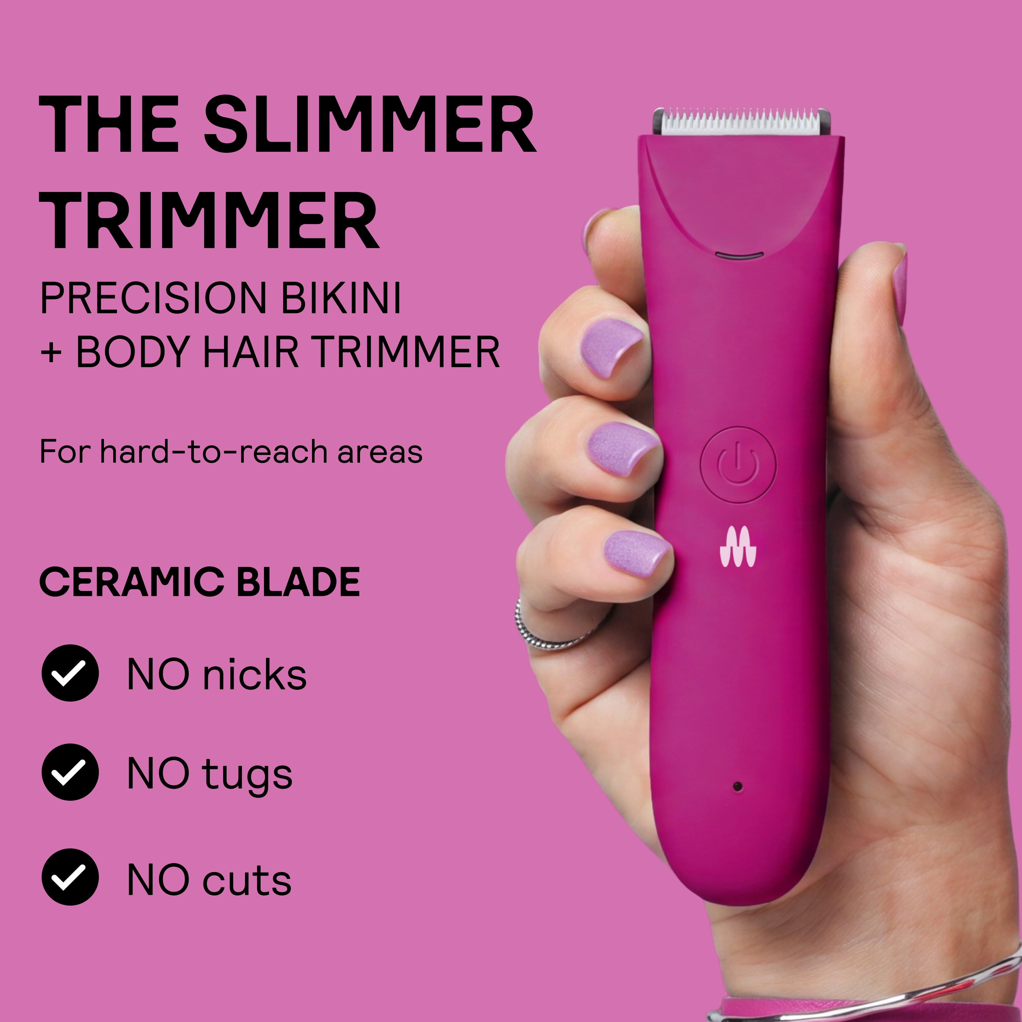 Meridian Slimmer Trimmer Bikini & Body Hair Grooming Shaver, USB Rechargeable Electric Shaver for Women & Men, Cosmos