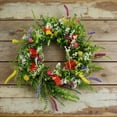 thumbnail image 3 of Wildflower Artificial Wreath, Spring and Summer Front Door Decoration Hanging, Artificial Floral Circle for Home and Porch, Welcoming Entryway Accent Gift, 3 of 5