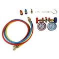 thumbnail image 2 of Gauge Refrigerant Gauge 3 Way Air Conditioning Diagnostic Manifold Gauge Set with 1/4in Thread Hose for R134A R12 R22 R502, 2 of 7