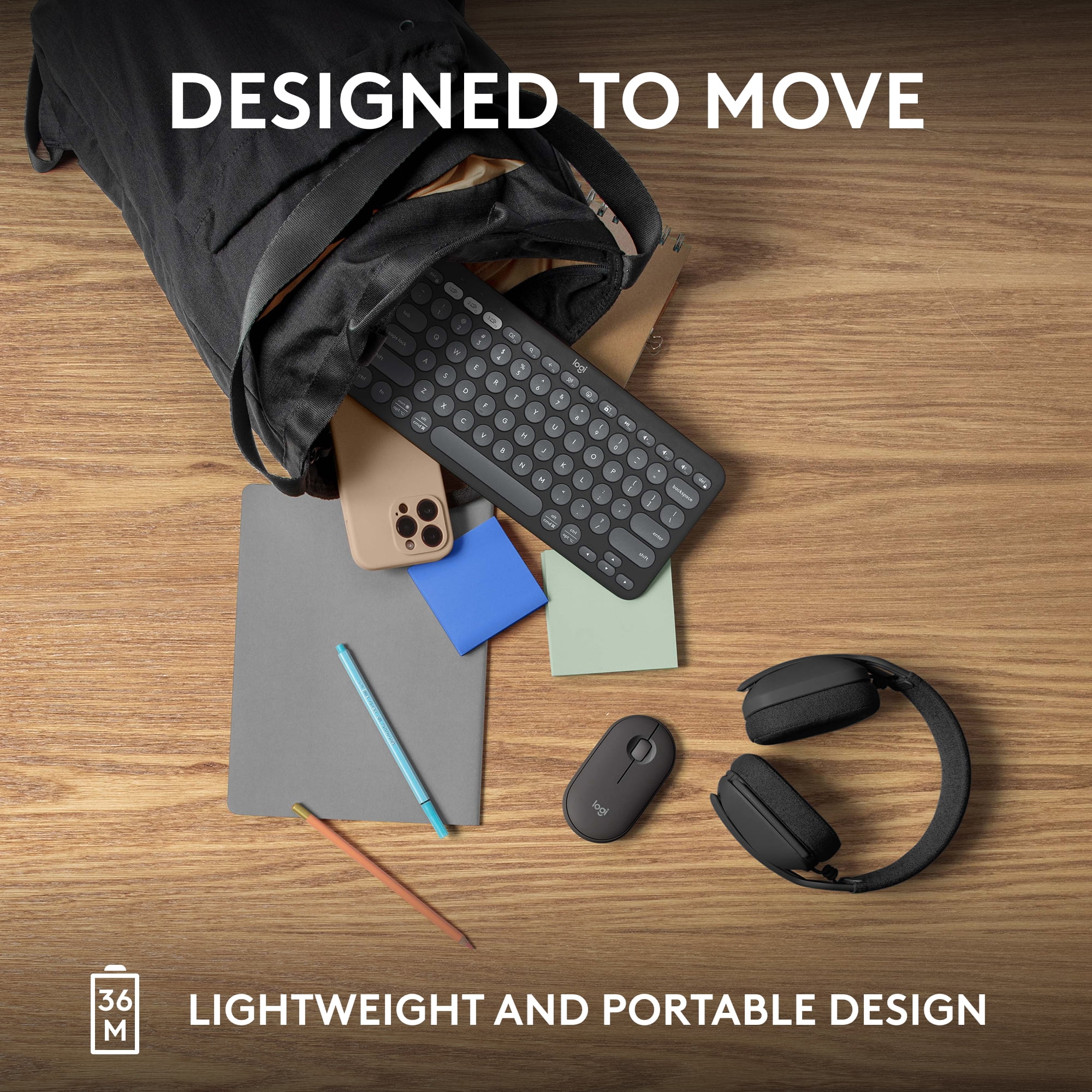 Logitech Pebble Keys 2 K380s, Multi-Device Bluetooth Wireless Keyboard with Customizable Shortcuts, Slim and Portable, Tonal Graphite