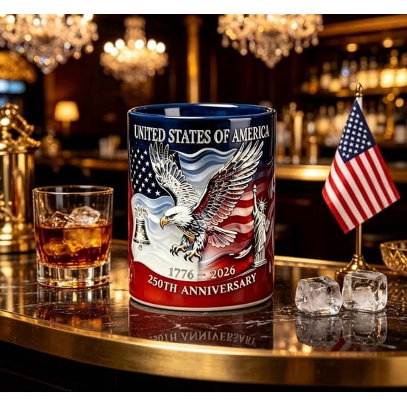 American Eagle 250th Anniversary USA Whiskey Glass 250th Anniversary Veteran Tribute Whiskey Glass Bottle Independence Day Glasses Gifts for Veterans Men Dad