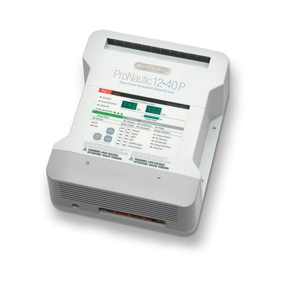 Pro Mariner ProNautic; Chargeur de Batterie 63140 pour Batteries Marines 12 Volts; Chargeur 3 Banques; Entièrement Automatique; Courant de Charge 40 Ampères; avec Capteur de Température de Batterie