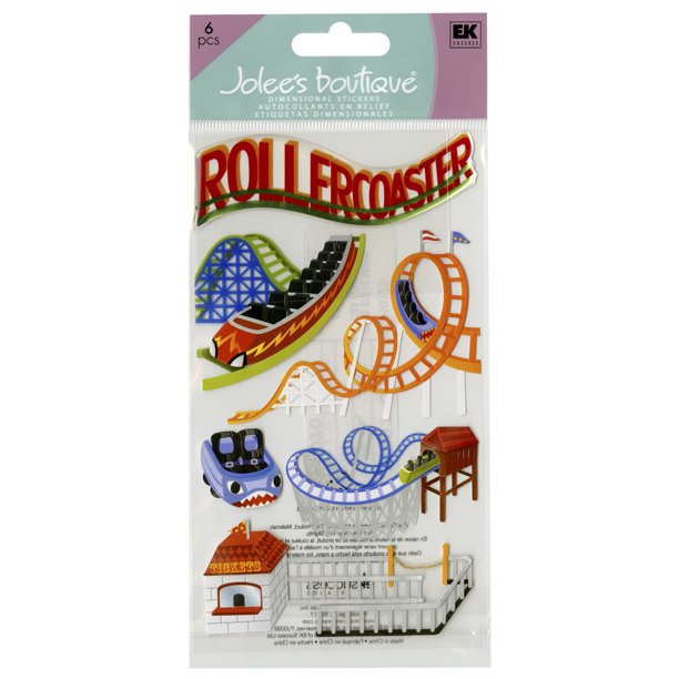 Jolee's Boutique Dimensional Stickers, Roller Coasters