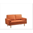 thumbnail image 4 of US PRIDE FURNITURE Partone 57.9'' Vegan Faux Leather Square Arm Loveseat -Red Orange, 4 of 5