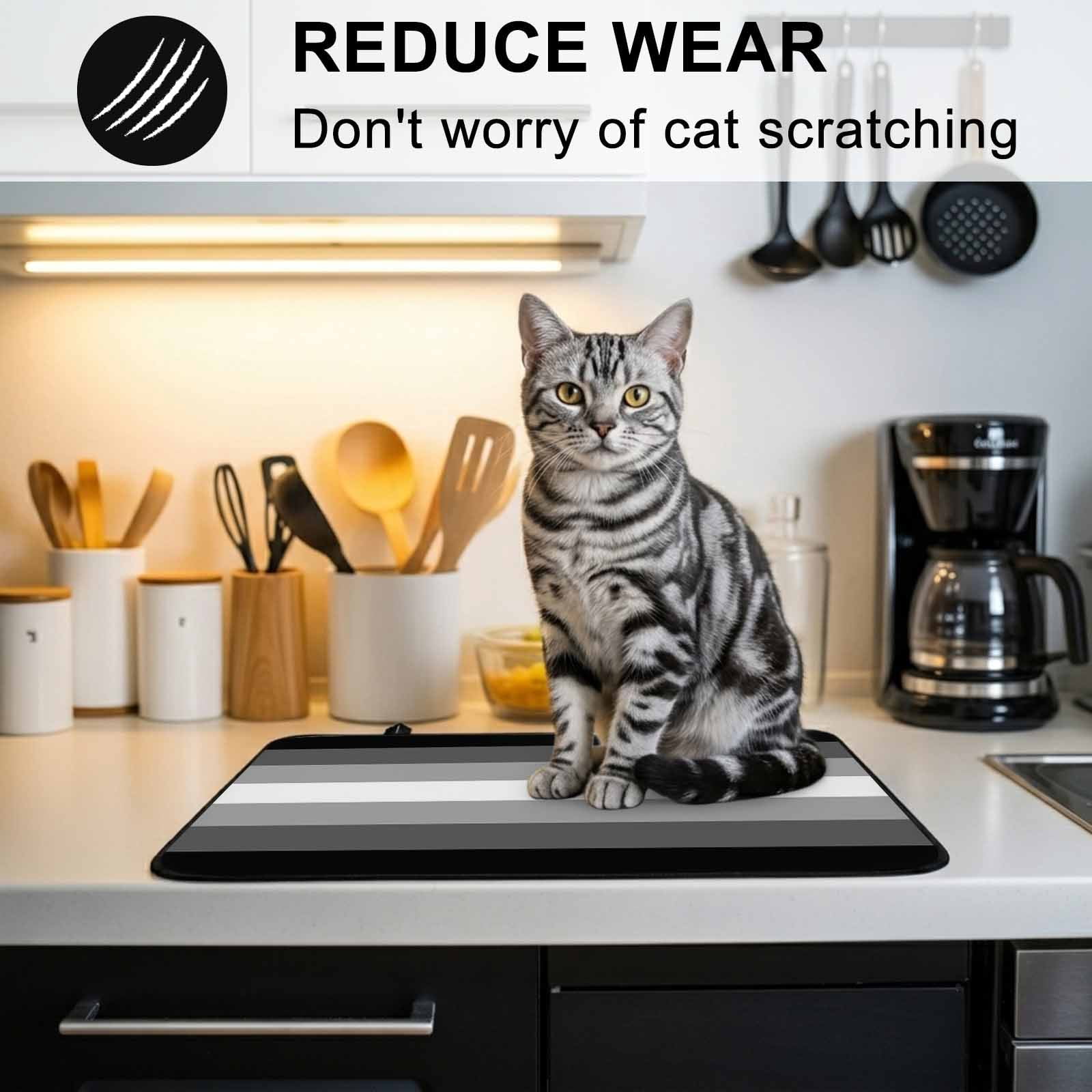 Black White Ombre Stove Top Cover for Electric Stove, Heat-proof & Non Slip Glass Top Stove Cover Protector, Gradient Black Woods Farmhouse Kitchen Flat Cooktop Rubber Mat 28.5x20.5 Inches