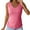 Hot Pink, variant on Stylish Tank Top with Built in Bra for Women Casual Summer Sleeveless Tops Slim Fitted V Neck Ruched Cami Shirts White M