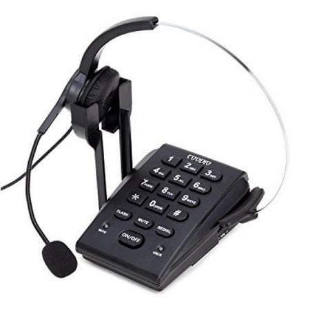 Dialpad with Headset, Coodio Corded Phone [Call Center] Telephone with Headset and Recording Cable and Tone Dial Key Pad / Redial - (Best Phone Call Recording App For Iphone)