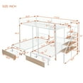 Full Over TwinTwin Triple Bunk Bed, Detachable Metal Bunk Bed with 2