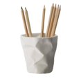 thumbnail image 1 of Yuarrent Portalápices, contenedor de plástico para bolígrafos, decoración de escritorio multifunción plisada, Mini taza en forma de hogar, oficina, Decoración del hogar Blanco Yuarrent JJ23996-02, 1 of 1