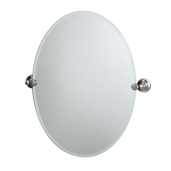 Gatco Gc4339 19-1/2" W X 26-1/2" H Oval Frameless Bathroom Wall Mirror - Nickel