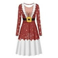thumbnail image 4 of Suhoaziia Funny Red Basic Skater Dress for Women Size XL Funny Santa Claus Snowflakes Graphic Jumpskirt Lightweight Thin Elastic Playwear Casual Outdoor Twirl Skirt for College, 4 of 7