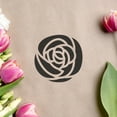 thumbnail image 3 of Single Solid Flower Art Rubber Stamp, Laser Engraved Craft Stamp on Wood Mounted Block, Size 1-3/4” x 1-3/4”, Made in USA, 3 of 7
