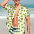 thumbnail image 3 of Fotbe Green Frog Hawaiian Shirt for Men Unisex Summer Beach Casual Short Sleeve Cotton Linen Button Down Shirts-X-Large, 3 of 5