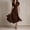 Dark Brown, variant on Morttic Women's V-Neck Short Sleeve Midi Dress – Mixed Stripe Wrap Waist Tie, Flowy A-Line Hem, Casual Summer Spliced Dress Dark Blue,L