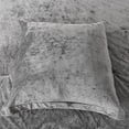 thumbnail image 4 of Distressed Velvet Comforter Set, Distressed Velvet Face and Brushed Solid Microfiber Reverse, with Light Weight Soft Poly Fill, 5 Pieces Grey Queen, 4 of 6