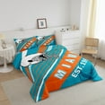 thumbnail image 3 of Erosebridal Rugby Bedding Twin Comforter Set,Stripes Sport Down Comforter,Football Gaming Decor (Miami),Reversible,Lightweight,2 Piece, 3 of 7