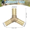 thumbnail image 2 of Uxcell Conector de Manguera de Latón de 1/2", Conector en Y, Accesorios de Unión de Metal, 2 of 6