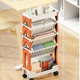 thumbnail image 5 of VQPeo 5 Tier Rolling Utility Cart, Book Cart with Wheels, Office Book Carts with Divided Top Shelf for Organizing Books and Supplies in Home, Office, Classroom, 5 of 5