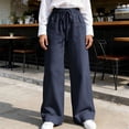 thumbnail image 5 of Pounoo Women's Linen Blend Drawstring Waist Wide Leg Pants, Casual Lightweight Trousers with Pockets for Summer and Resort Wear Gift, 5 of 9