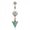 Brass/Clear/Turquoise, variant on Vintage Boho Stone Spear 14G Surgical Steel Belly Button Ring, Copper/Clear/Purple