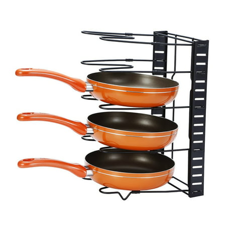 Yosoo Heavy Duty Pot & Pan Organizer Rack Holder - Best for Kitchen and Cabinet Storage of Pots Pans Lids - Great for
