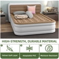 thumbnail image 2 of Uforic Queen Size Air Mattress with Built-in Headboard and Inflation Pump, 18in Deluxe Flocked Top Air Mattress, Sturdy Blow-Up Bed for Home & Visitors, Brown, 2 of 8